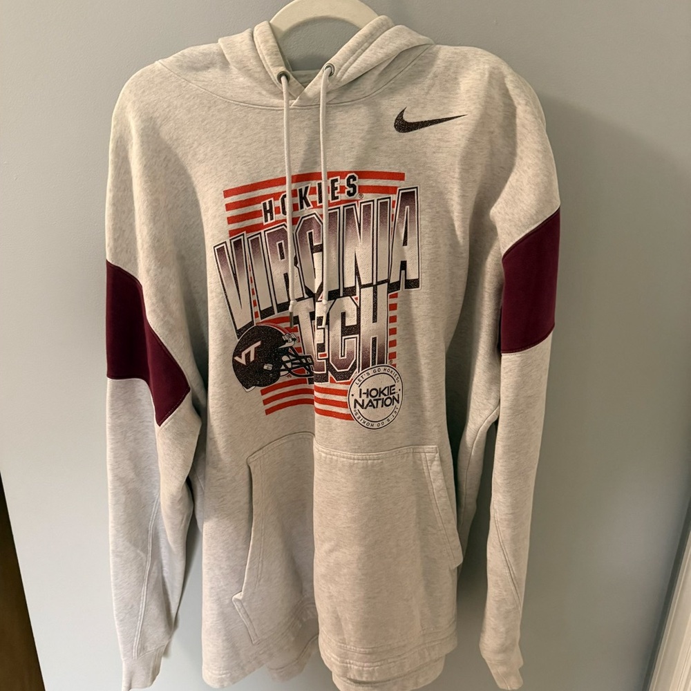 Virginia Tech Men's Gray Pullover Hoodie by Nike